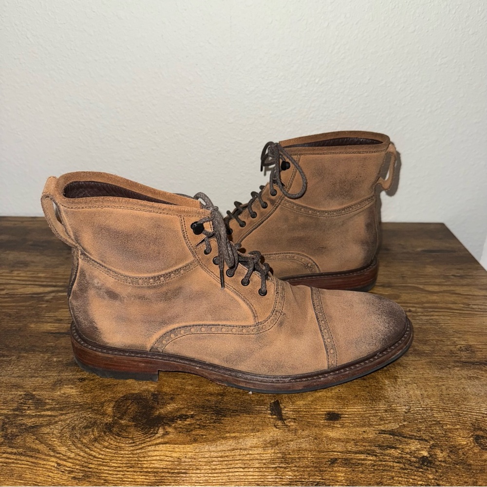 Martin Dingman Everett Cap Toe Boot Men’s 10 Suede Light Brown